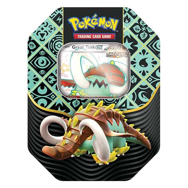 Pokemon - Paldean Fates Tin - Great Tusk/Iron Treads/Charizard - 4 Packs