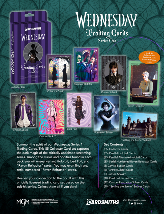 Cardsmiths - Wednesday Series 1 Trading Cards - Collector Box *Pre Order*
